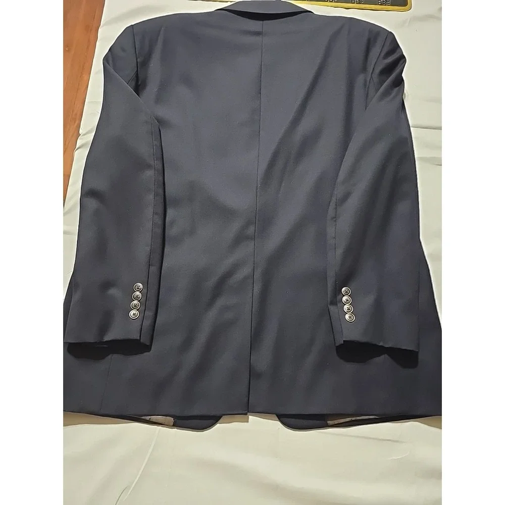 Joseph Feiss Gold Men Sport Coat 46S Dark Blue Wool Blazer Jacket Casual Classic